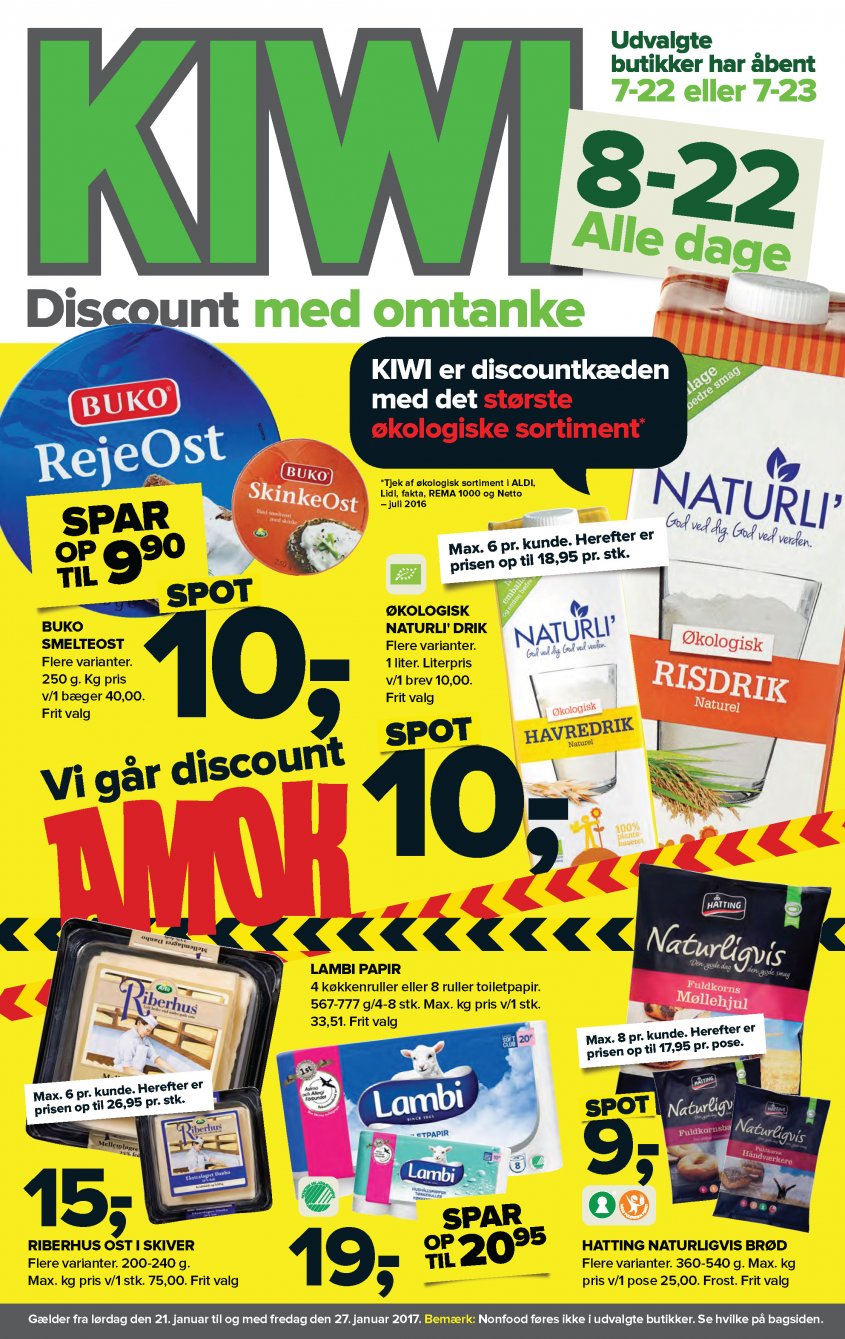 KIWI tilbudsavis fra 21.01.2017 Side.1 