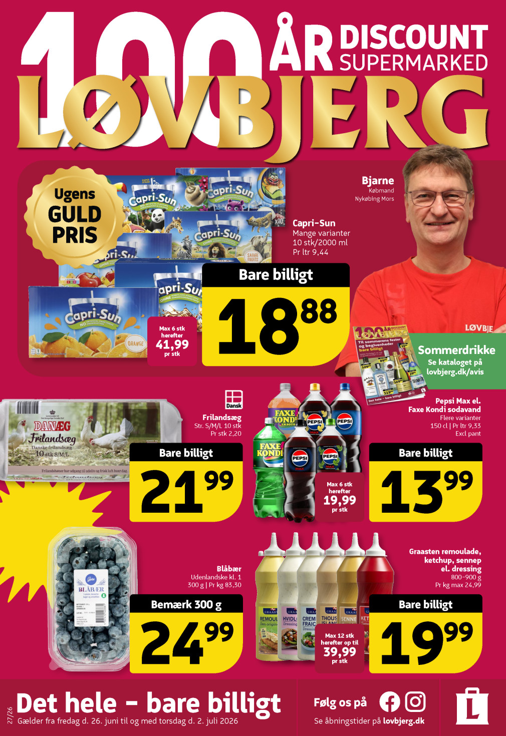 Løvbjerg tilbudsavis fra 26.06.2026 Side.1 