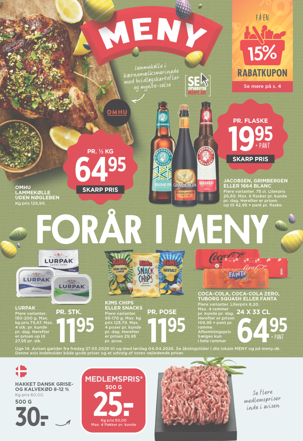 Meny tilbudsavis fra 27.03.2026 Side.1 