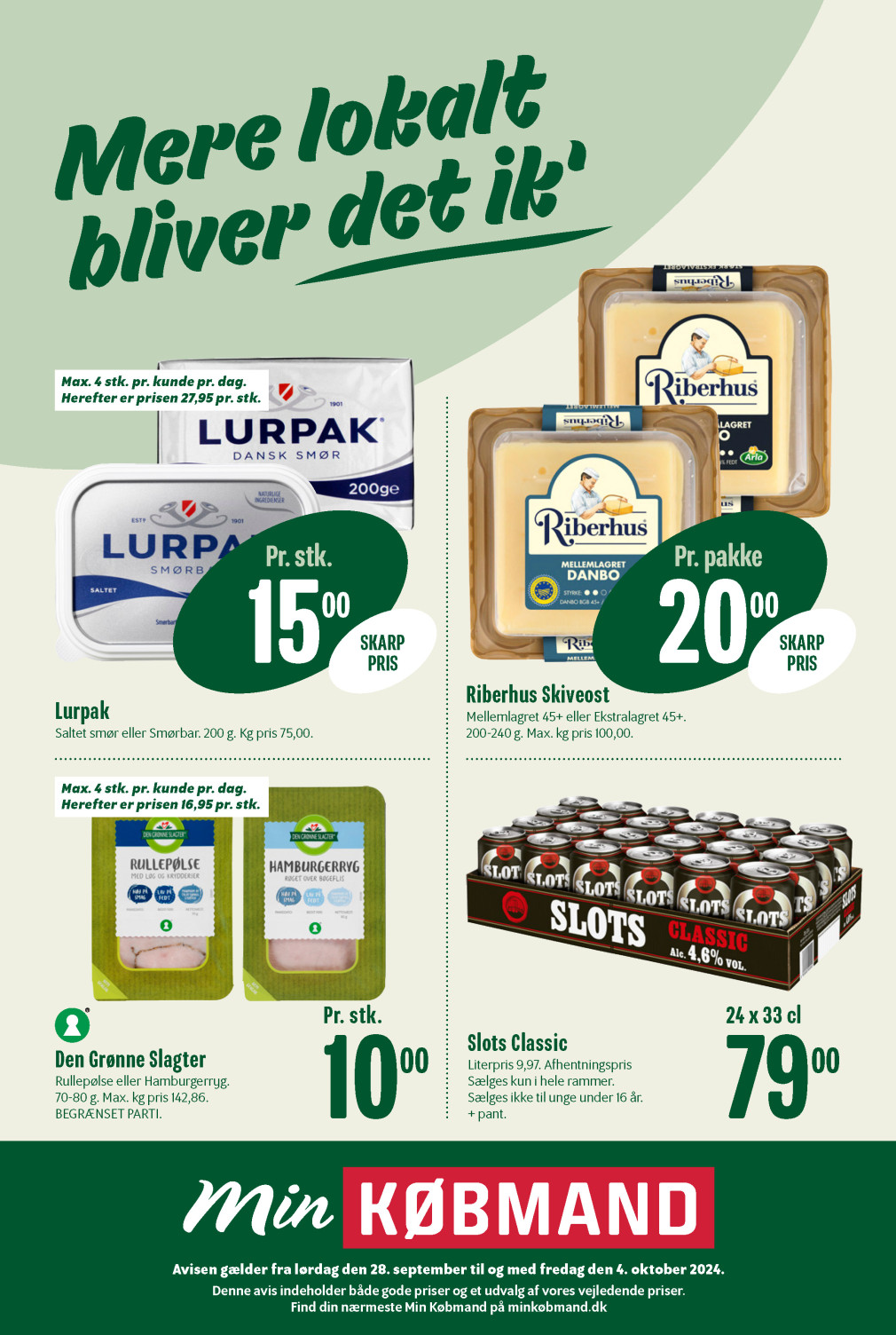 Min Købmand tilbudsavis fra 28.09.2024 Side.1 
